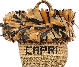 Small Tote With Logo And Fringes