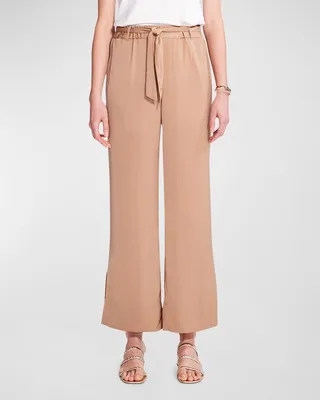 Side-Slit Wide-Leg Pants