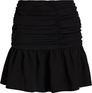 Ruched stretch-crepe mini skirt