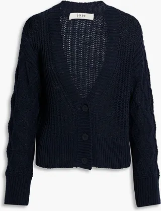 Deming cotton and linen-blend cardigan