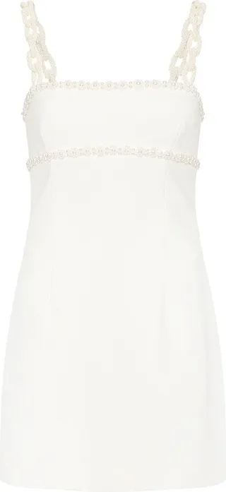 Perle square-neck mini dress
