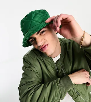 Public Desire Idris quilted bucket hat in green