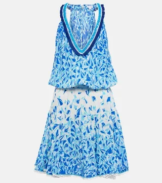 Agathe printed halterneck minidress