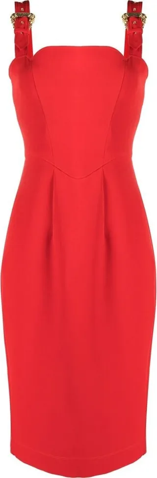 Buckle-Strap Midi Dress
