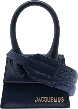 Jacquemus Man's Le Chiquito Homme Blue Leather Crossbody Bag