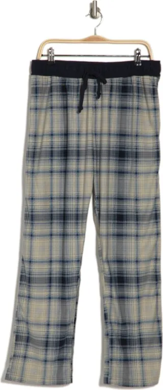 Brushed Flannel Plaid Print Pajama Pants