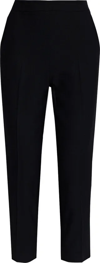 Cropped printed woven straight-leg pants
