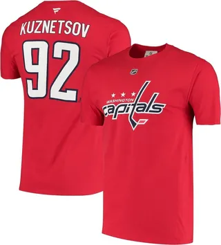 Men's Fanatics Branded Evgeny Kuznetsov Red Washington Capitals Name and Number T-shirt