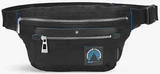 Mens Blue Spirit Logo-patch Recycled-nylon Belt bag