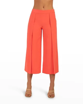 Esplande Split-Front Wide-Leg Pants
