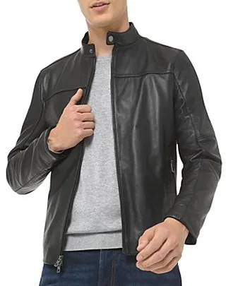 Michael Kors Leather Racer Jacket