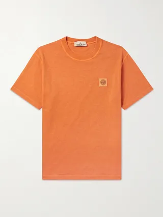 Logo-Embroidered Garment-Dyed Cotton-Jersey T-Shirt