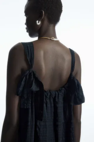Checked Seersucker Mini Dress