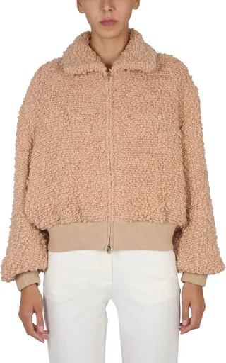 Wool Blend Bomber Jacket