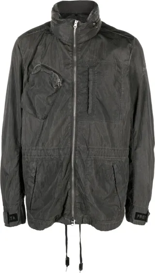 Logo Print Zip-Up Parka