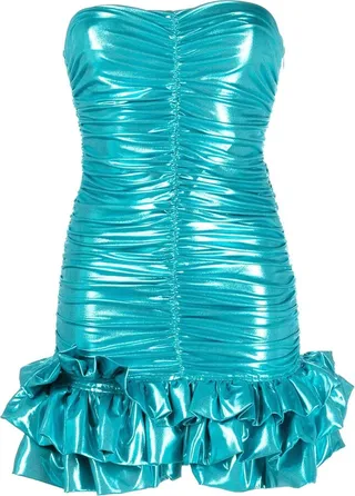 Metallic Ruched Minidress