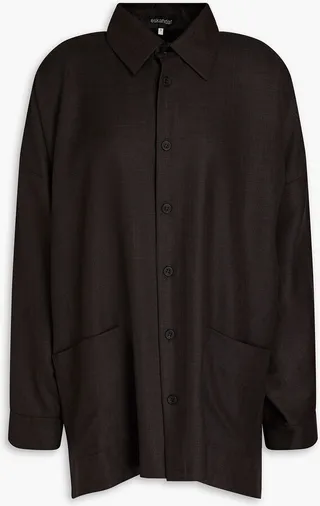 Prince of Wales checked wool shirt