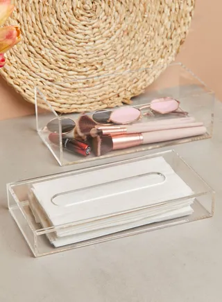 Stackable Acrylic Box Cover For Tissues