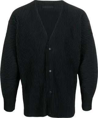 pleated V-neck shirt