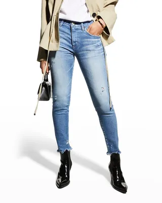 Diana Skinny Jeans with Frayed Hem