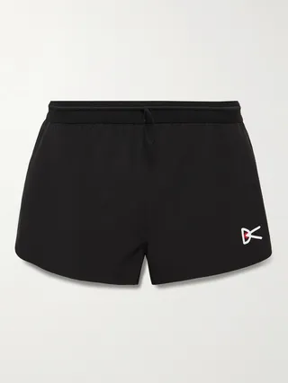 + Sri Chinmoy Centre Mula Slim-Fit Logo-Print Stretch-Shell Shorts