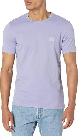 BOSS Men's Tonal Woven Patch Logo Jersey T-Shirt