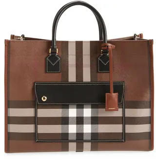 Medium Freya Check E-Canvas Tote