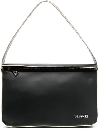 Logo-Plaque Leather Tote