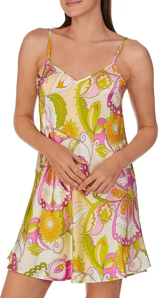BedHead Pajamas x Trina Turk Bouvier Botanica Silk Chemise