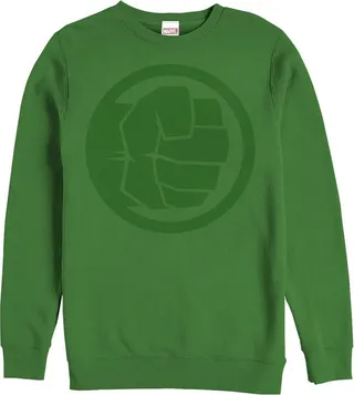 Men's Marvel Hulk Fist Sweatshirt - Kelly Green - Large