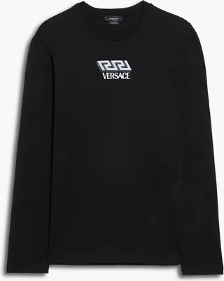 Embroidered cotton-jersey T-shirt