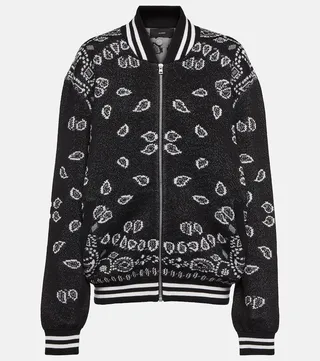 Bandana piquet jacquard bomber jacket