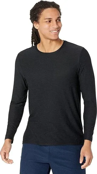 Beyond Yoga Always Beyond Long Sleeve Crew (Darkest Night) Men's Clothing
