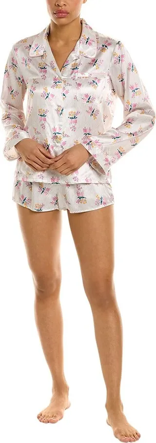Morgan Lane 2pc Ruthie Corey Silk-Blend Pajama Set