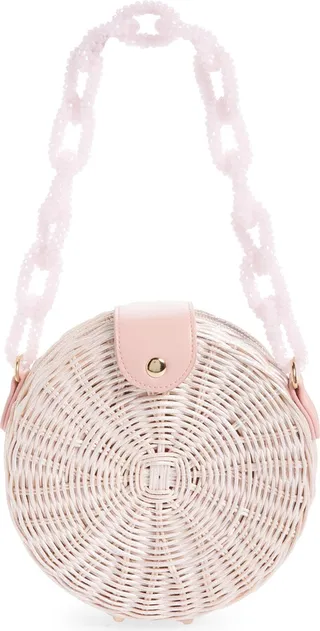 Crystal & Rattan Shoulder Bag