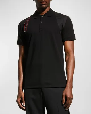 Men's Logo-Tape Harness Polo Shirt