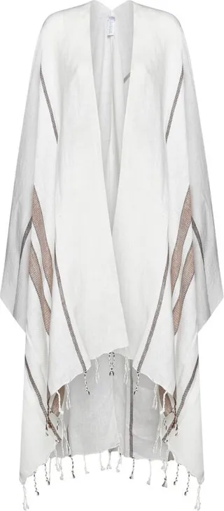 Brunello Cucinelli Striped Fringed Poncho