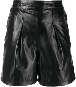 High-Waisted Leather Shorts