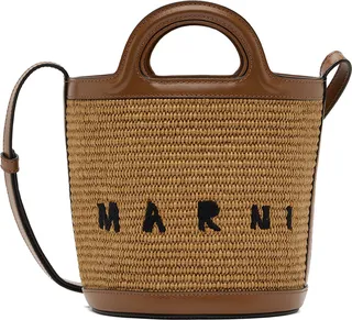 Marni Tan Mini Tropicalia Bucket Bag