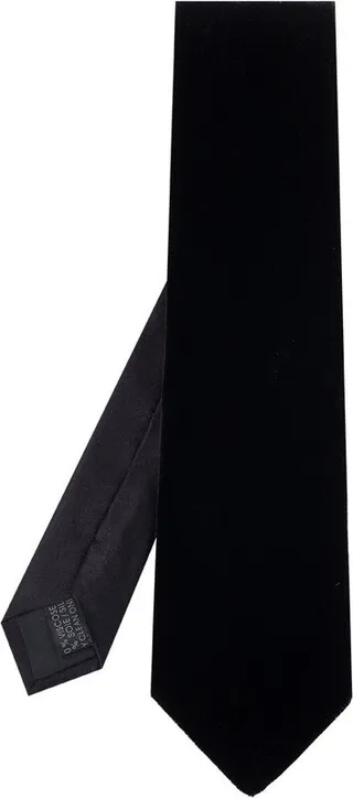 Lanvin Logo Patch Velvet Tie