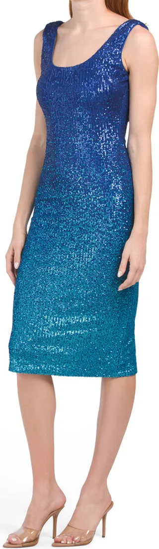 Kayden Sleeveless Ombre Sequin Cocktail Dress