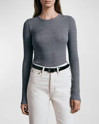Ribbed Long-Sleeve Top