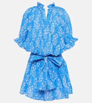 Floral cotton-blend minidress