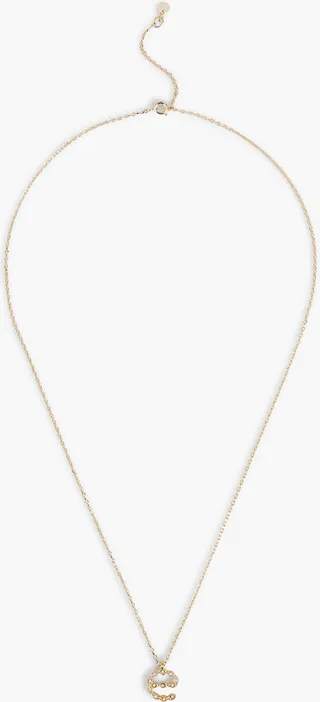 Gold-tone crystal necklace