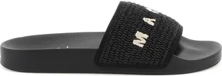 Marni Logo Raffia Slides