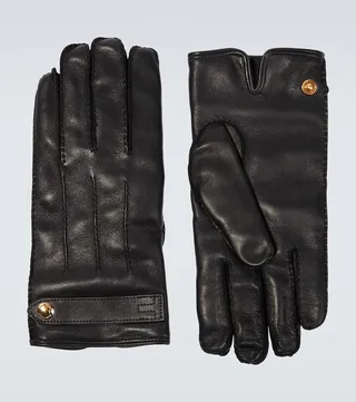 Raised seam leather gloves