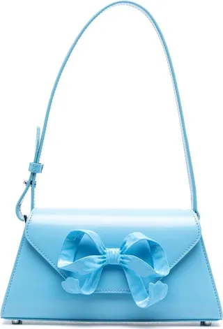 Bow-Detail Leather Shoulder Bag