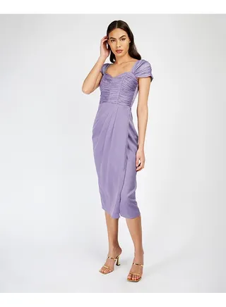 Little Mistress Lavender Satin Midi