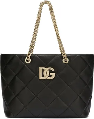 DG-logo quilted leather tote bag