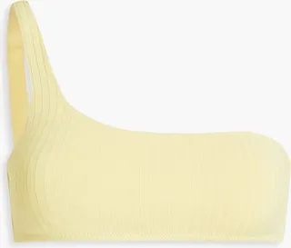 One-shoulder ribbed bikini top